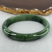 Type A Green Jadeite Oval Bangle Internal Diameter 57.7mm 36.44g 11.6 by 7.0mm (Slight Internal Lines) - Huangs Jadeite and Jewelry Pte Ltd