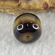 Natural Powerful Tibetan Old Oily Agate 1 Line Dzi Bead Heavenly Master (Tian Zhu) 1.81g 10.0 by 10.9mm - Huangs Jadeite and Jewelry Pte Ltd