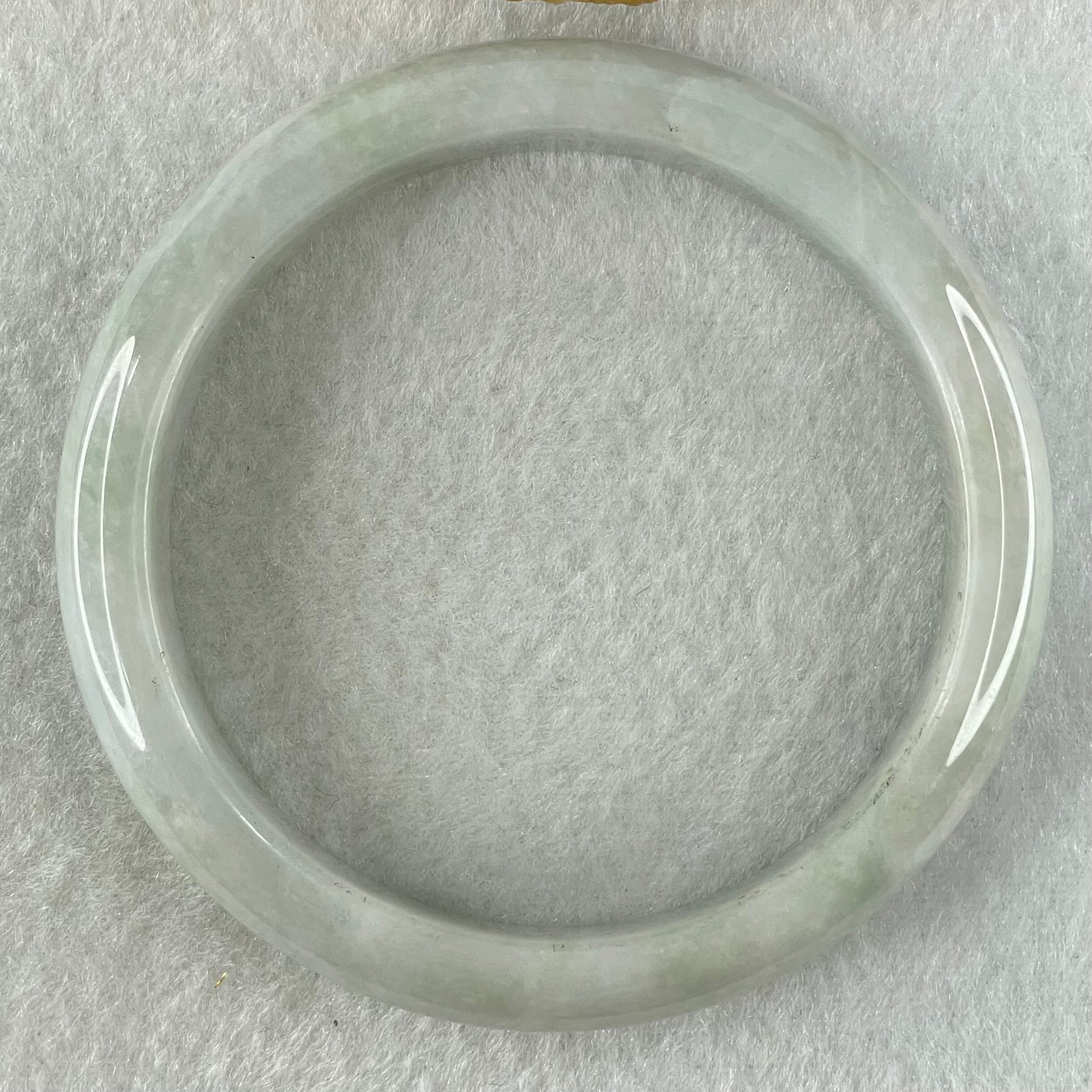 Type A Faint Lavender Faint Green Jadeite Bangle 46.17g Internal Diameter 57.5mm 11.7 by 7.5mm (Very Slight External Roughs with Internal Lines) - Huangs Jadeite and Jewelry Pte Ltd