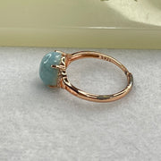 Natural Larimar in S925 Silver Rose Gold Color Ring (Adjustable Size) 2.21g 10.1 by 7.9 by 5.5mm - Huangs Jadeite and Jewelry Pte Ltd