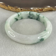 Type A Light Green Light Lavender with Green piao Hua Floral Jadeite Bangle 55.86g Inner Diameter 55.2mm 13.0 by 8.9mm (Very Slight Internal Lines) - Huangs Jadeite and Jewelry Pte Ltd