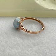 Natural Larimar in S925 Silver Rose Gold Color Ring (Adjustable Size) 1.81g 9.9 by 8.0 by 5.0mm - Huangs Jadeite and Jewelry Pte Ltd