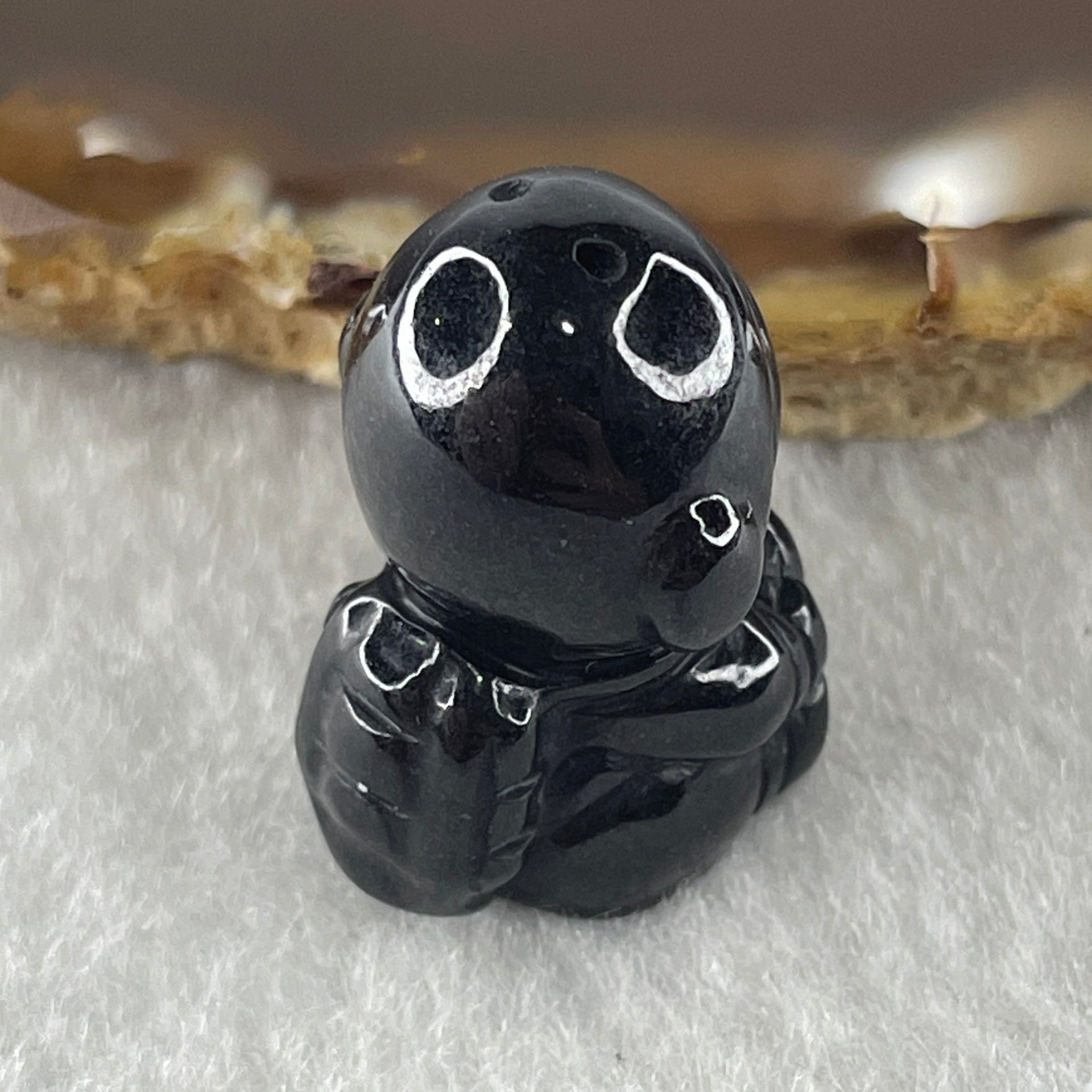 Type A Opaque Black Omphacite Astronaut Pendant Charm 货墨翠宇航员牌 8.54g 22.6 by 15.4 by 16.0mm - Huangs Jadeite and Jewelry Pte Ltd