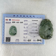 Type A Semi Icy Green with Dark Green Piao Hua Jadeite Shan Shui Gui Ren Benefactor Pendant 53.05g 59.6 by 40.3 by 10.7mm - Huangs Jadeite and Jewelry Pte Ltd