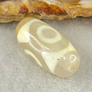 Natural Powerful Tibetan Old Oily Agate 3 Eyes Dzi Bead Heavenly Master (Tian Zhu) 三眼天诛 2.92g 20.1 by 10.1mm - Huangs Jadeite and Jewelry Pte Ltd
