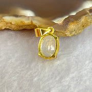 Natural Madagascar Blue Moonstone in S925 Silver Gold Color Pendant 1.17g 10.0 by 7.5 by 5.0mm - Huangs Jadeite and Jewelry Pte Ltd