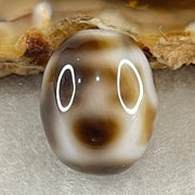 Natural Powerful Tibetan Old Oily Agate 4 Nectar Vessel Dzi Bead Heavenly Master (Tian Zhu) 花蜜容器天珠 2.63g 14.1 by 11.3mm - Huangs Jadeite and Jewelry Pte Ltd