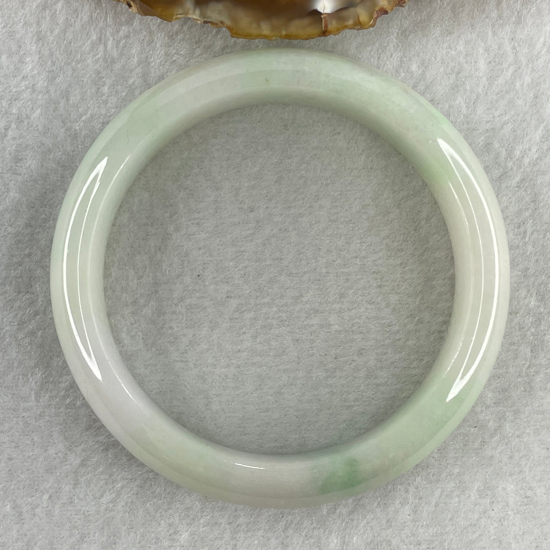 Type A Natural Light Green with Faint Lavender Jadeite Bangle 68.40g Inner Diameter 58.0mm 15.2 by 8.8mm (Slight External Line) - Huangs Jadeite and Jewelry Pte Ltd