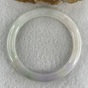 Natural Type A Light Green with Lavender Piao Hua Jadeite Flat Ding Dang Bangle 25.41g Inner Diameter 51.6mm 6.7 by 7.7mm (Slight Internal Line) - Huangs Jadeite and Jewelry Pte Ltd