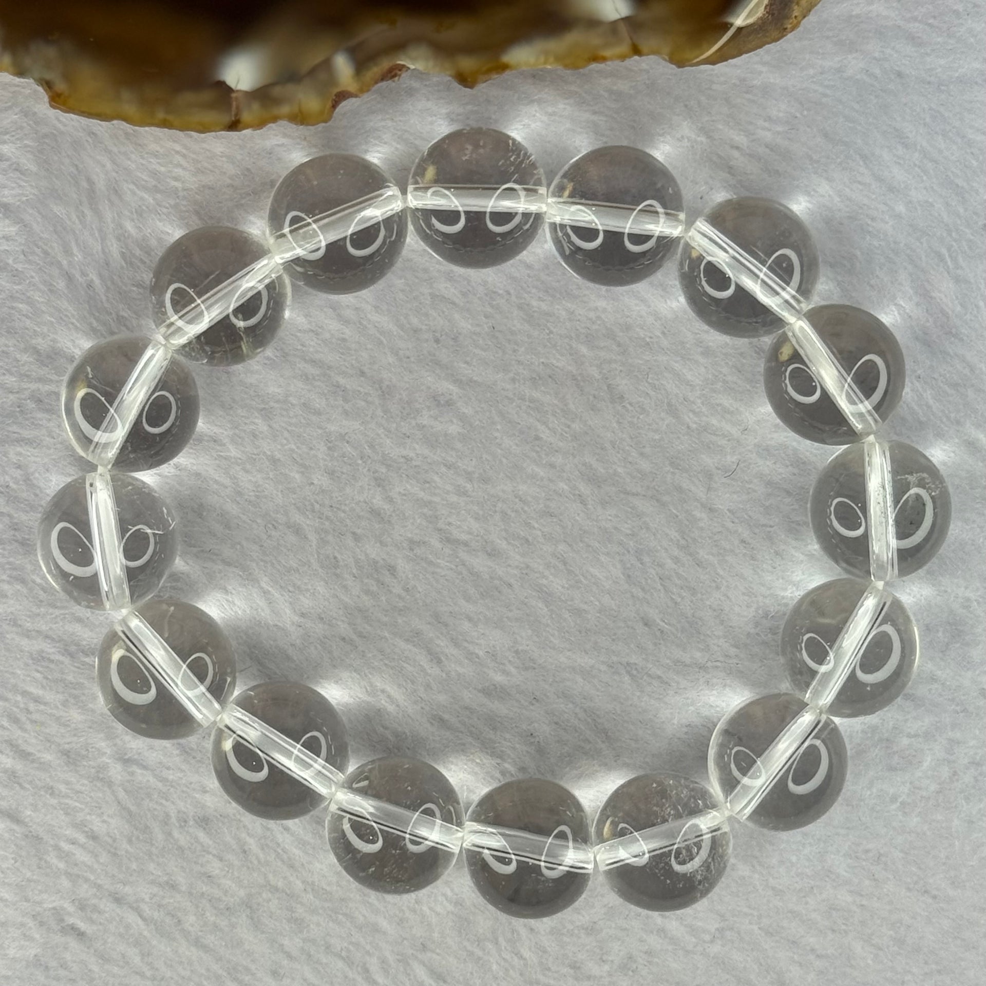 Natural Clear Quartz Beads Bracelet 天然白水晶手链 46.33g 17.5cm 12.9mm 16 Beads - Huangs Jadeite and Jewelry Pte Ltd