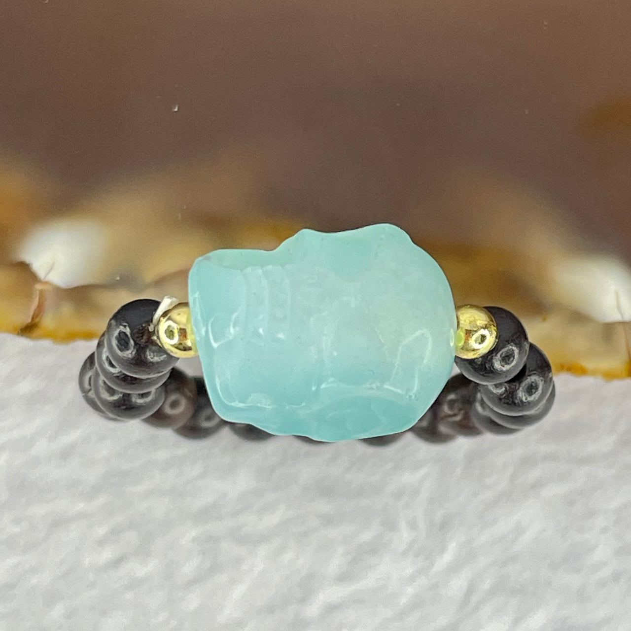 Natural Skull Agate Ring 3.20g 13.4 by 12.2 by 10.6mm, 4.3 by 16mm (Elastic) - Huangs Jadeite and Jewelry Pte Ltd