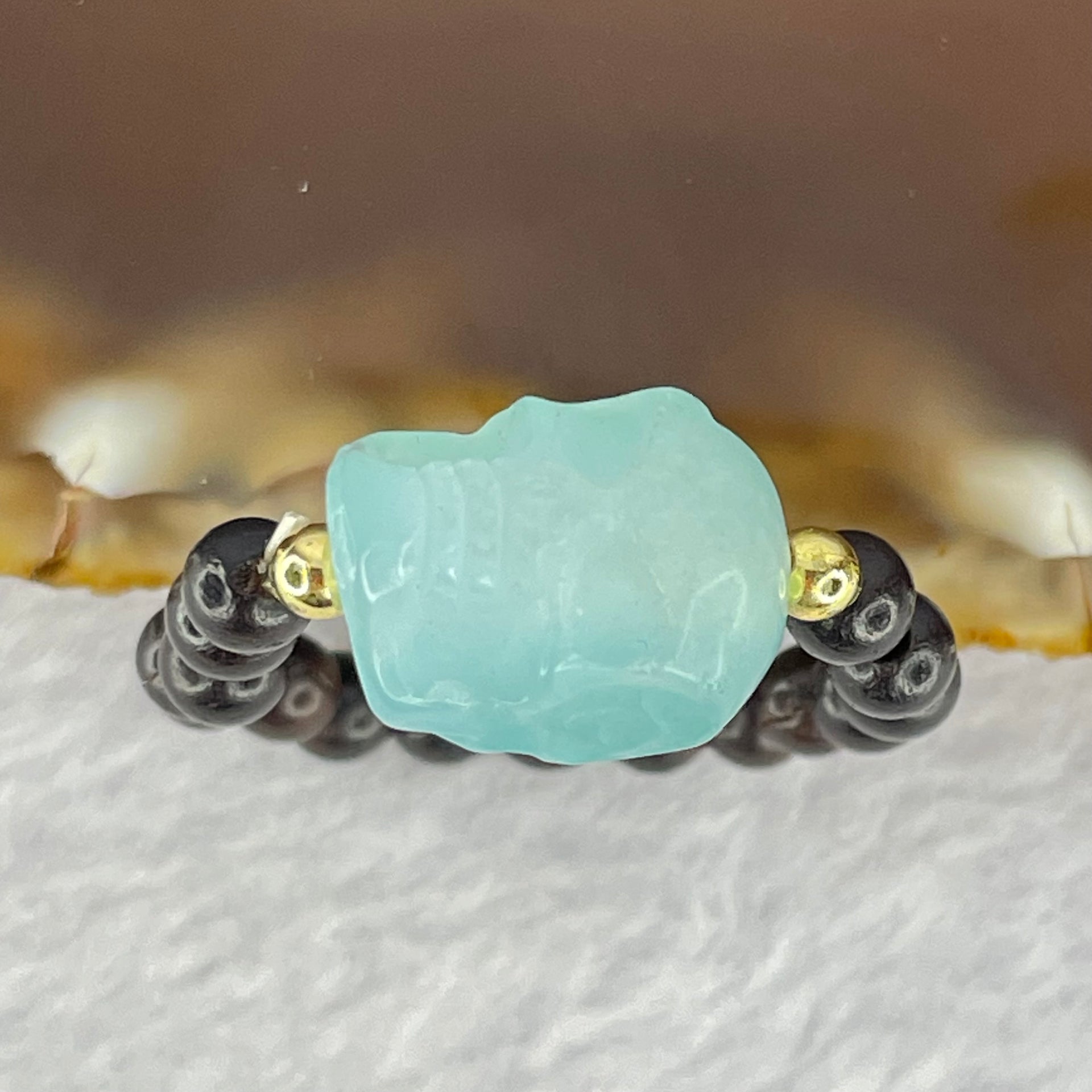 Natural Skull Agate Ring 3.20g 13.4 by 12.2 by 10.6mm, 4.3 by 16mm (Elastic) - Huangs Jadeite and Jewelry Pte Ltd
