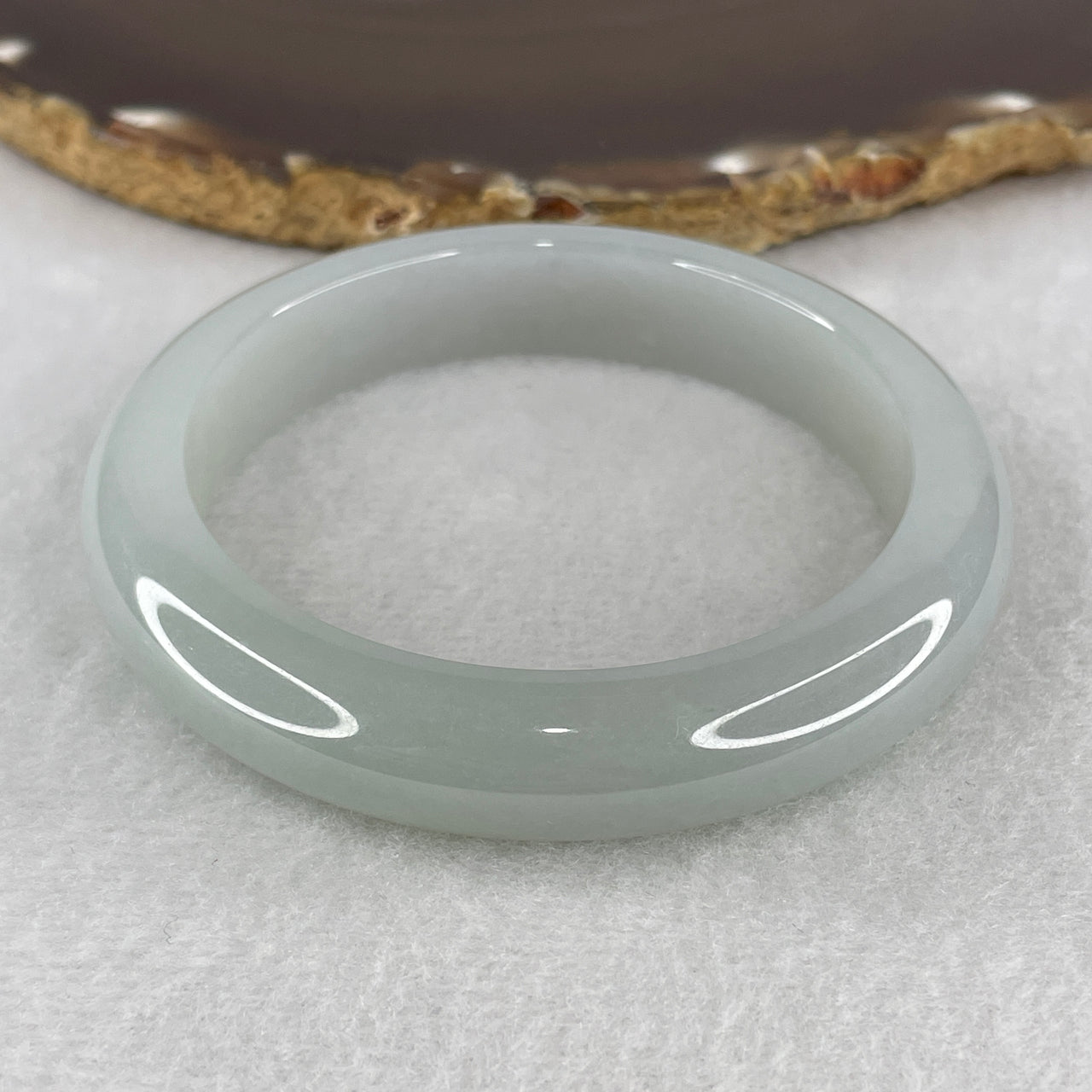 Natural Type A Jelly Sky Blue Jadeite Bangle 61.52g Internal Diameter 57.8mm 12.4 by 8.8mm (Perfect)