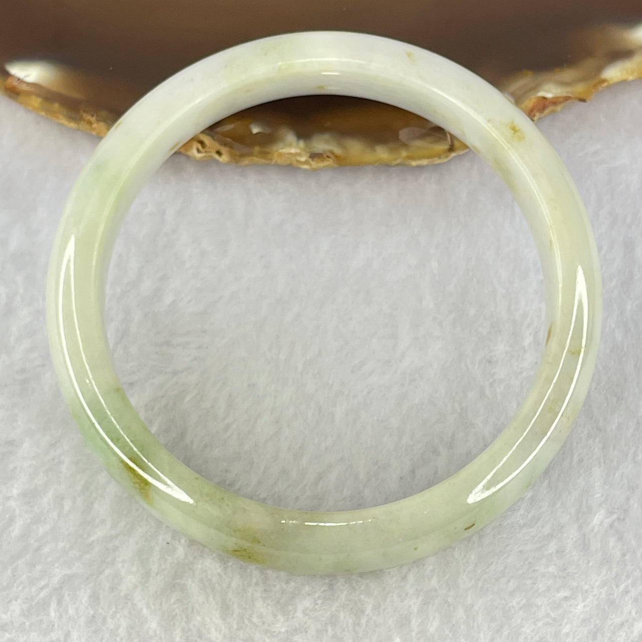 Type A Lavender and Green with Brown Patches Jadeite Bangle Internal Diameter 58.2mm 48.01g 12.3 by 7.6mm (Very Slight Internal Lines) - Huangs Jadeite and Jewelry Pte Ltd
