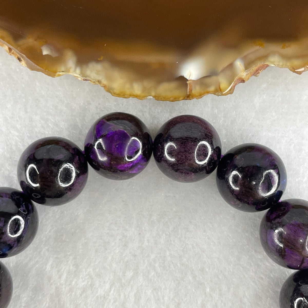 Certified Good Grade Natural Sugilite Beads Bracelet | 13.0mm Imperial Violet Healing Amulet (56.382g | 16.5cm Wrist | 16 Beads)