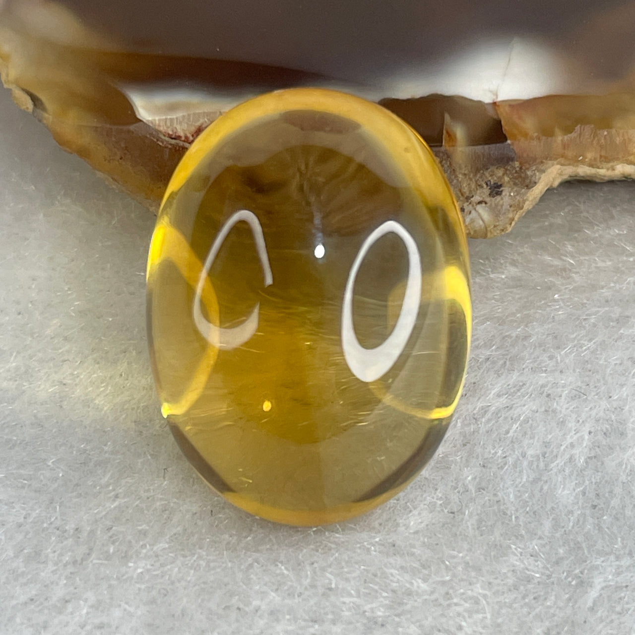 Certified Natural Yellow Citrine Loose Cabochon Stone | Colossal 23.62 Carat Investment Grade | Flawless 20.2x15.1x10.7mm Oval "Solar Fire" High-Dome Custom Jewelry Setting Gemstone