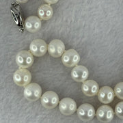 Natural Fresh Water White Pearl Necklace with S925 Sliver Clasps 天然淡水白珍珠项链 48.68g 8.8mm 46 Bead - Huangs Jadeite and Jewelry Pte Ltd