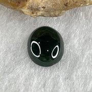 Type A Translucent Black Omphacite Jadeite Oval Cabouchon Stone For Setting 0.34g 8.2 by 6.9 by 3.0mm - Huangs Jadeite and Jewelry Pte Ltd