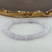 Type A Semi Icy Light Lavender Jadeite Beads Bracelet 16.63g 14.5cm 6.5cm 42 Beads - Huangs Jadeite and Jewelry Pte Ltd