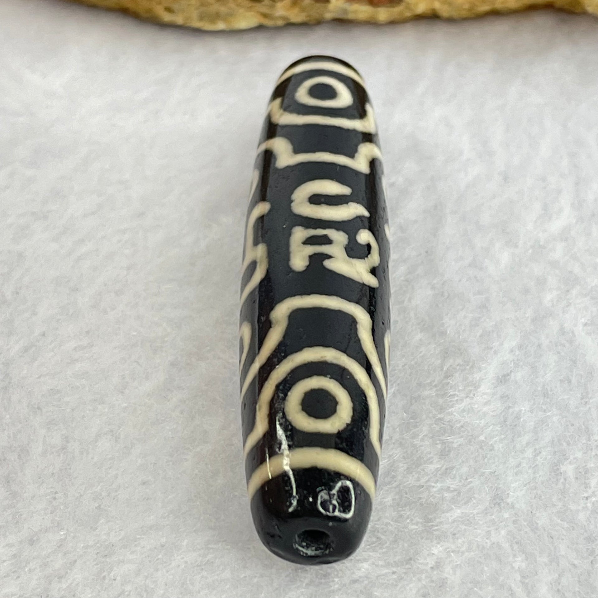 Natural Powerful Tibetan Old Oily Agate 8 Eyes Om Mani Padme Hum Dzi Bead Heavenly Master (Tian Zhu) 六字箴言八眼天珠 15.32g 58.6 by 13.2mm - Huangs Jadeite and Jewelry Pte Ltd