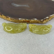 Grand Master Type A Yellow Jadeite Dragon Turtle Pair 54.05g 49.6 by 27.2 by 13.6mm - Huangs Jadeite and Jewelry Pte Ltd