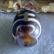 Natural Powerful Tibetan Old Oily Agate Double Nectar Vessel Dzi Bead Heavenly Master (Tian Zhu) 花蜜容器眼天珠 4.71g 17.4 by 13.3mm - Huangs Jadeite and Jewelry Pte Ltd