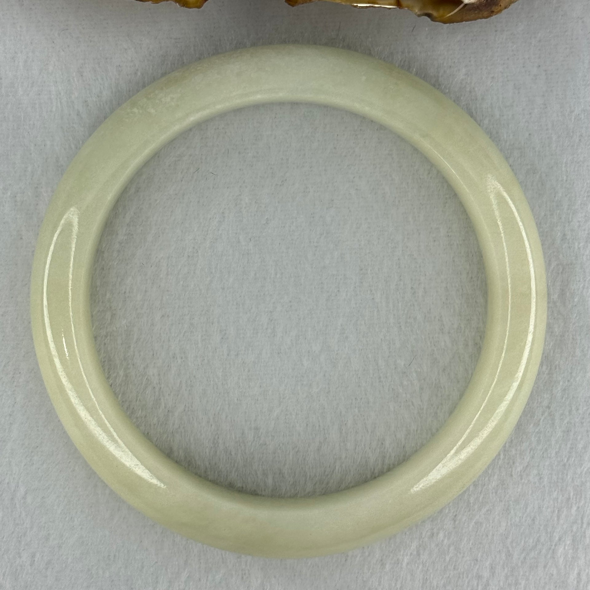 Type A Light Green Jadeite Bangle Internal Diameter 57.5mm 57.45g 12.8 by 8.4mm (Very Slight External Rough) - Huangs Jadeite and Jewelry Pte Ltd