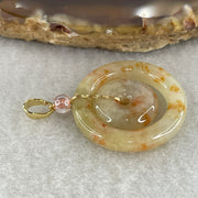 Natural Type A Brownish-Red Jadeite Double Ping An Kou Pendant | Double Peace & Endless Harmony (3.96g | Outer 22.5 x 3.8mm | Inner 13.3 x 3.6mm) - Huangs Jadeite and Jewelry Pte Ltd
