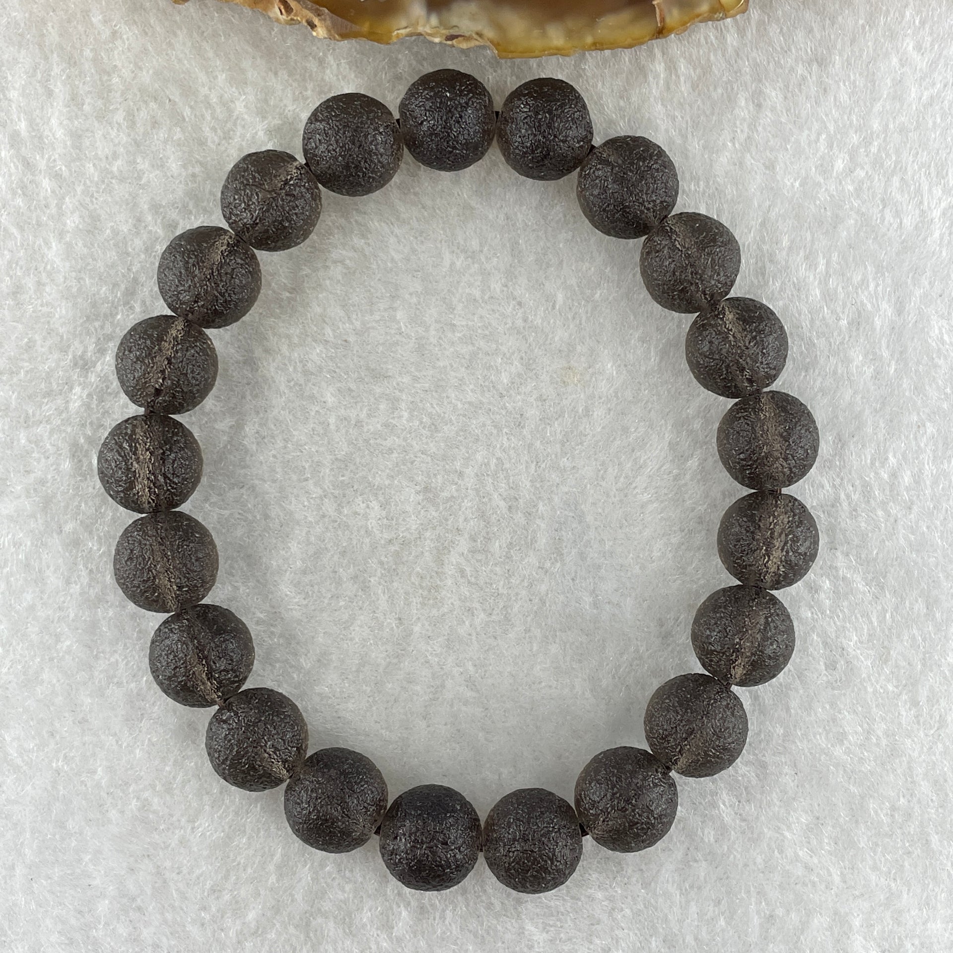 Grey Liuli Beads Bracelet 20.93g 16cm 9.6mm 21Beads - Huangs Jadeite and Jewelry Pte Ltd