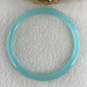 Natural Blue Chalcedony Agate Bangle | 61.2mm Inner Diameter (15.13g 5.6x6.0mm | Perfect Flawless Grade | Serenity, Eloquence & Calming Mind) - Huangs Jadeite and Jewelry Pte Ltd