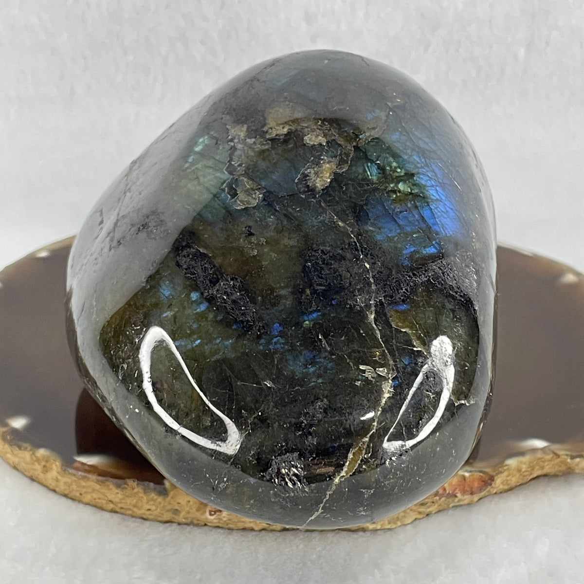 Natural Labradorite Pebble Display | (1,085.2g | 125.0x94.0x68.0mm | Synergy, Auric Shield, Intuition Amplifier & Transformation Anchor)