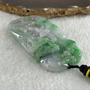 Type A Jelly Lavender and Spicy Green Piao Hua Jadeite Shan Shui and Benefactor 87.19g 79.4 by 40.7 by 11.7mm - Huangs Jadeite and Jewelry Pte Ltd