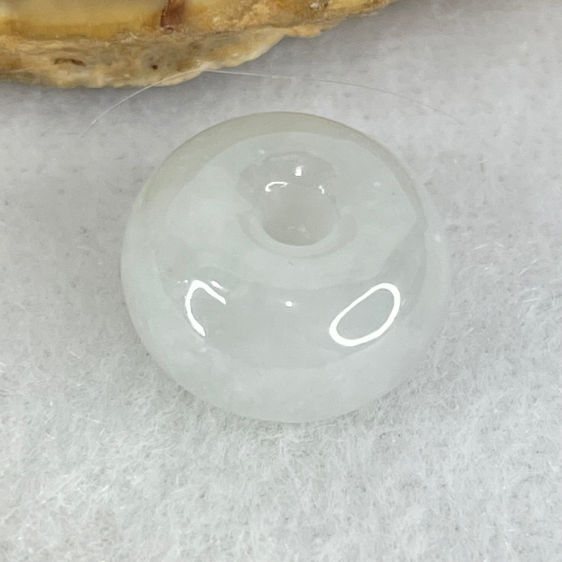 Type A Icy Jelly Faint Gren Lavender Jadeite Ping An Kou Charm/Pendant 2.48g 12.9 by 7.6mm - Huangs Jadeite and Jewelry Pte Ltd