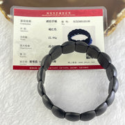 Natural Dark Matt Black Amber Beads Bracelet 天然大黑天翁琥珀手链 22.84g 24.8 by 14.4 by 6.9mm 16pcs - Huangs Jadeite and Jewelry Pte Ltd