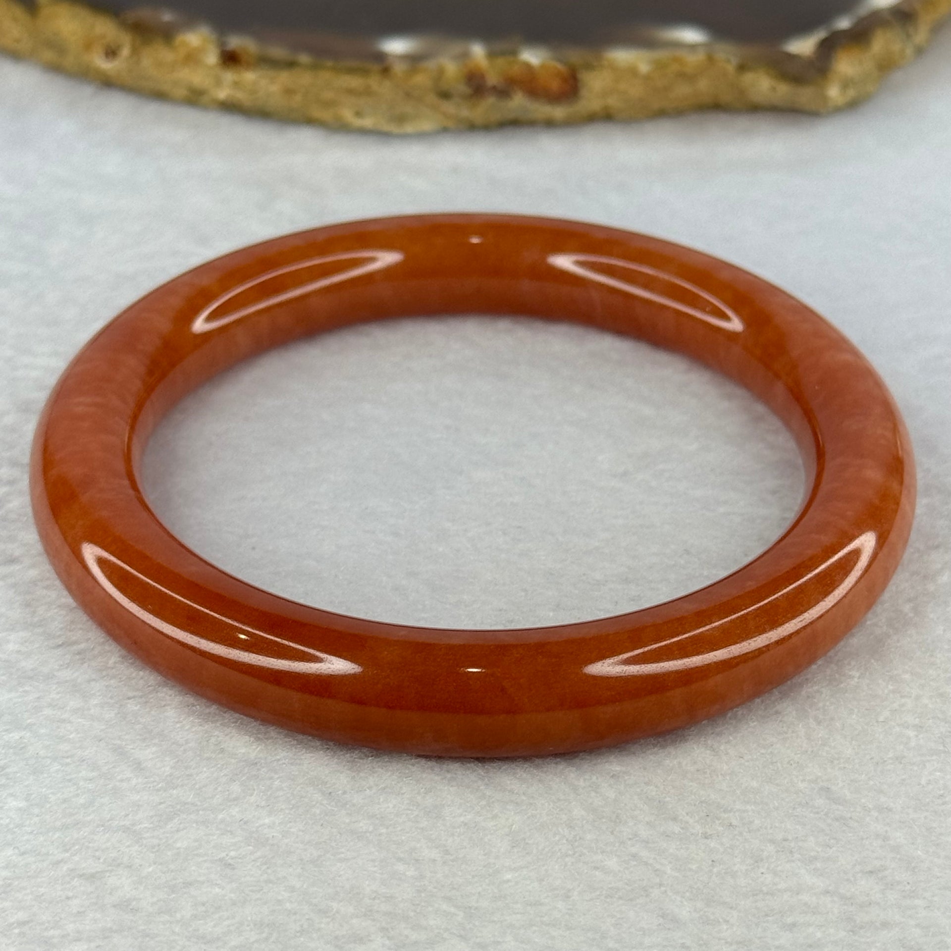 Red Quartzite Jade Bangle 天山玉手镯 Internal Diameter 61.0mm 49.43g 10.6 by 10.6mm - Huangs Jadeite and Jewelry Pte Ltd