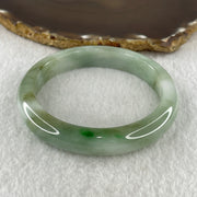 Natural Type A Jelly Light Green with Blueish Green Piao Hua Flora Jadeite Bangle 60.75g Inner Diameter 60.8mm 12.3 by 9.4mm (Very Very Slight Internal Lines) - Huangs Jadeite and Jewelry Pte Ltd