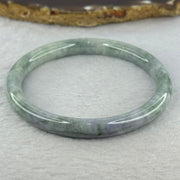 Type A Deep Lavender and Green Piao Hua Jadeite Bangle 30.98g Internal Diameter 59.1mm 8.1 by 7.4mm (Internal Line) - Huangs Jadeite and Jewelry Pte Ltd