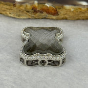 Natural Meteorite Bear Charm in S925 Silver with Crystals For Necklace / Bracelet (Sliver Color) 7.54g 26.2 by 21.4 by 8.5mm - Huangs Jadeite and Jewelry Pte Ltd