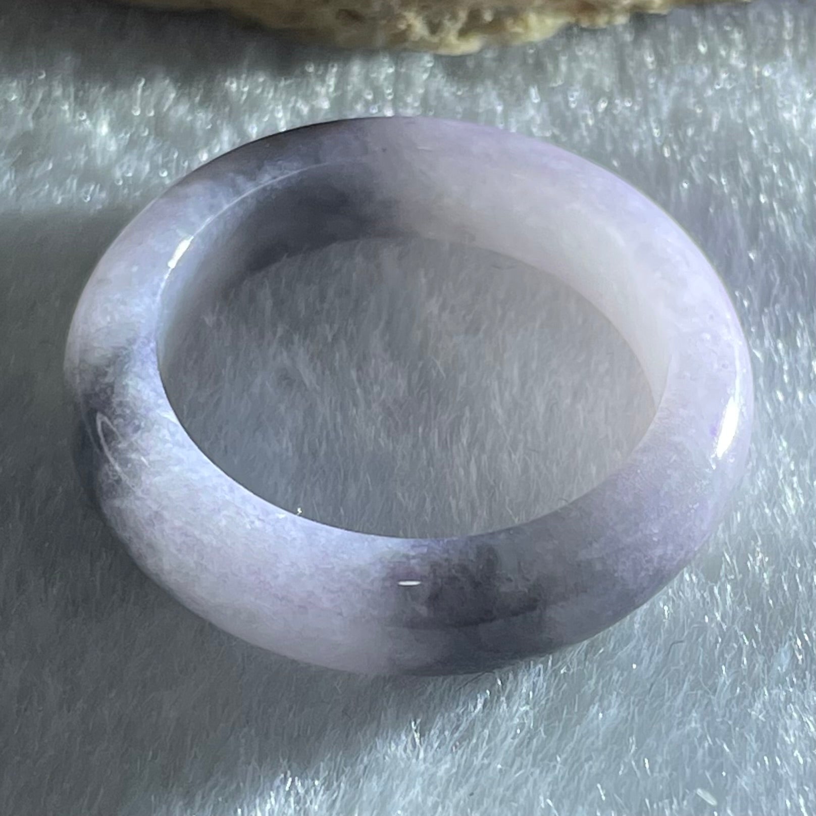 Type A Lavender with Wuji Grey Patches Jadeite Ring 3.86g 5.4 by 3.8mm US9.2/HK 20.5 (Very Slight Internal Line) - Huangs Jadeite and Jewelry Pte Ltd