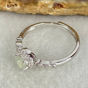 Type A Semi Icy Light Lavender Cabochon Jadeite in S925 Sliver Ring (Adjustable Size) 1.43g 4.2 by 2.5mm - Huangs Jadeite and Jewelry Pte Ltd