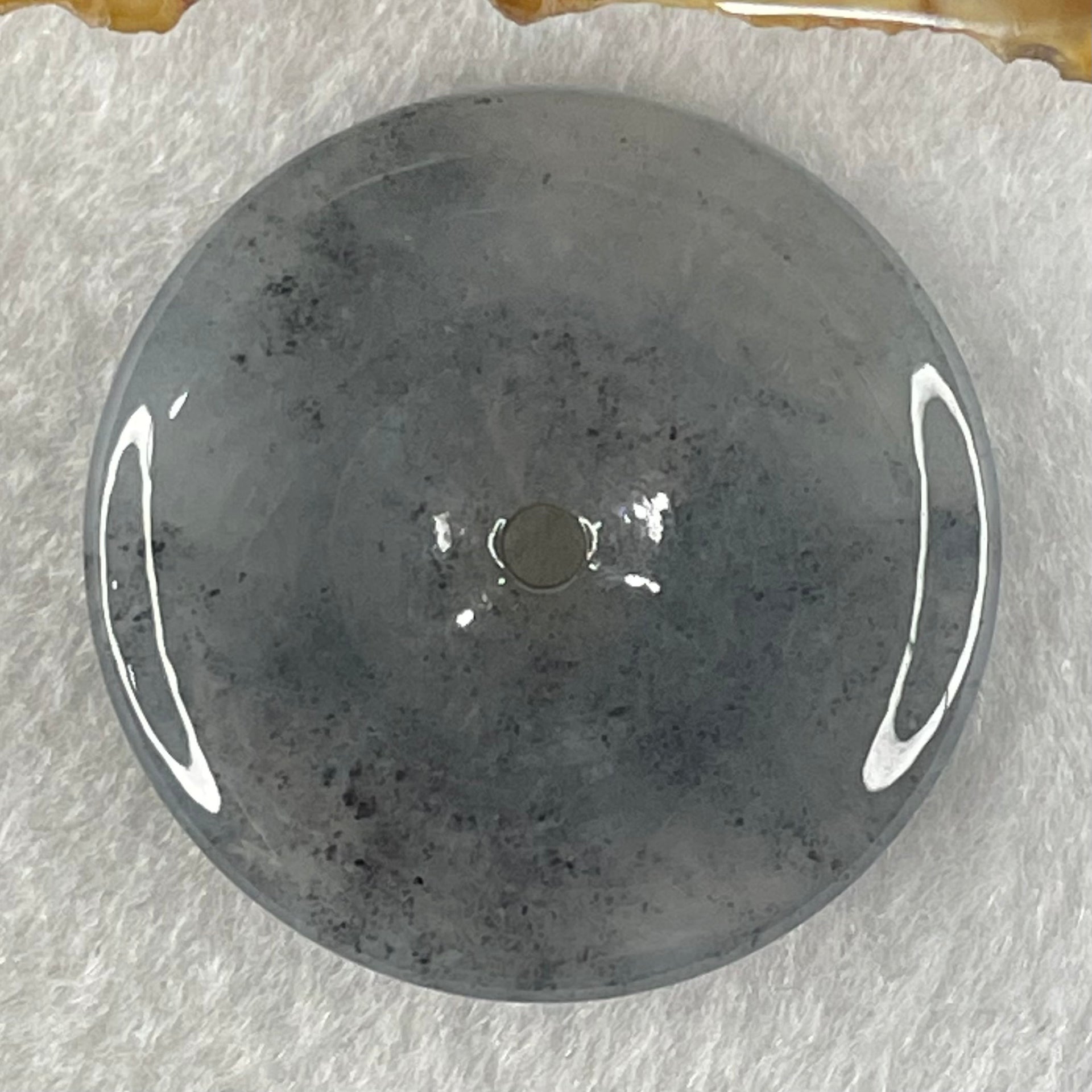 Type A Semi Icy Wuji Grey with Lavender Jadeite Ping An Kou Pendant 14.87g 35.2 by 5.8mm - Huangs Jadeite and Jewelry Pte Ltd