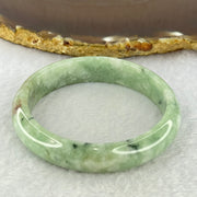 Type A Green and Dark Green Brown Piao Hua Jadeite Bangle Internal Diameter 53.7mm 39.34g 12.5 by 6.4mm (Slight External Rough + Slight Internal Lines) - Huangs Jadeite and Jewelry Pte Ltd