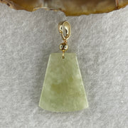 Type A Greenish Yellow Jadeite Wu Shi Pai Pendant 2.49g 18.7 by 15.6 by 3.2mm - Huangs Jadeite and Jewelry Pte Ltd