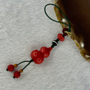 Natural Red Cinnabar Hulu Handphone Charm 11.60g 24.6 by 15.8mm - Huangs Jadeite and Jewelry Pte Ltd