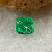 Natural Colombia Vivid Green Emerald (Beryl) Cut-Cornered Square Step cut 0.47ct 4.5 by 4.5 by 3.5mm - Huangs Jadeite and Jewelry Pte Ltd