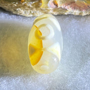 Natural Powerful Tibetan Old Oily Agate 3 Eyes Dzi Bead Heavenly Master (Tian Zhu) 三眼天诛 3.27g 20.1 by 10.4mm - Huangs Jadeite and Jewelry Pte Ltd