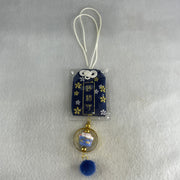 Porcelain Blue Fortune Cat Charm 13.62g 15.0 by 17.0 by 14.2mm - Huangs Jadeite and Jewelry Pte Ltd