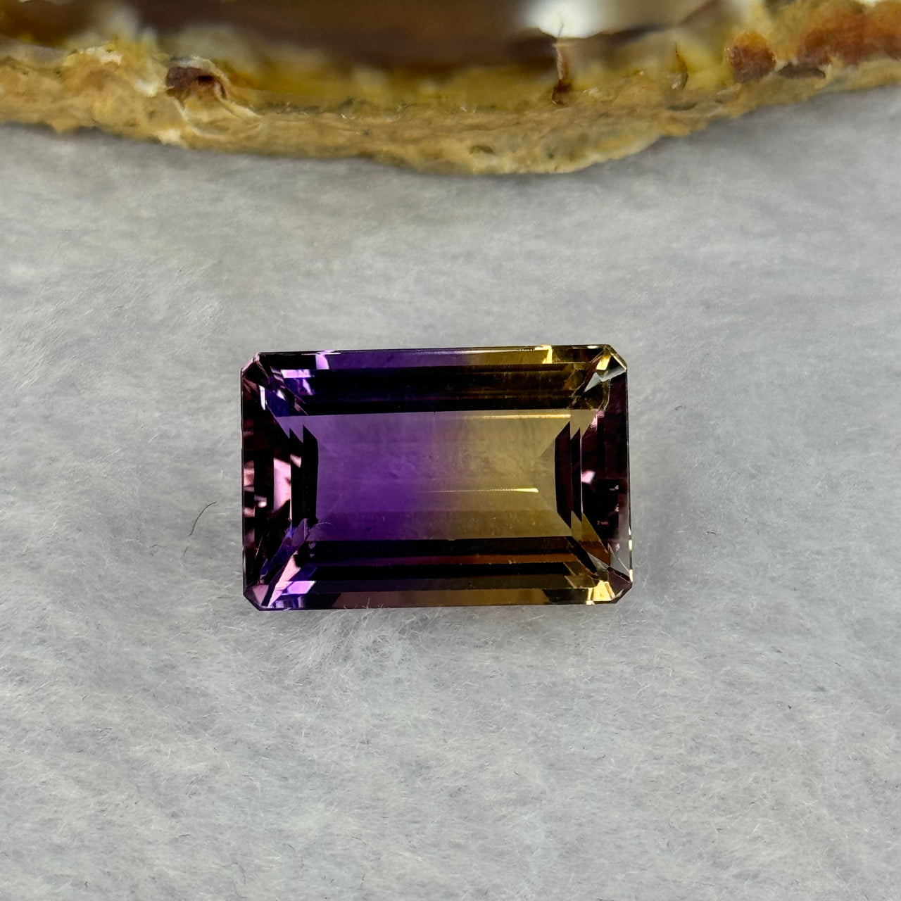 Natural Faceted Ametrine Parallelogram Shape 14.84ct 18.2 by 12.2 by 8.5mm - Huangs Jadeite and Jewelry Pte Ltd