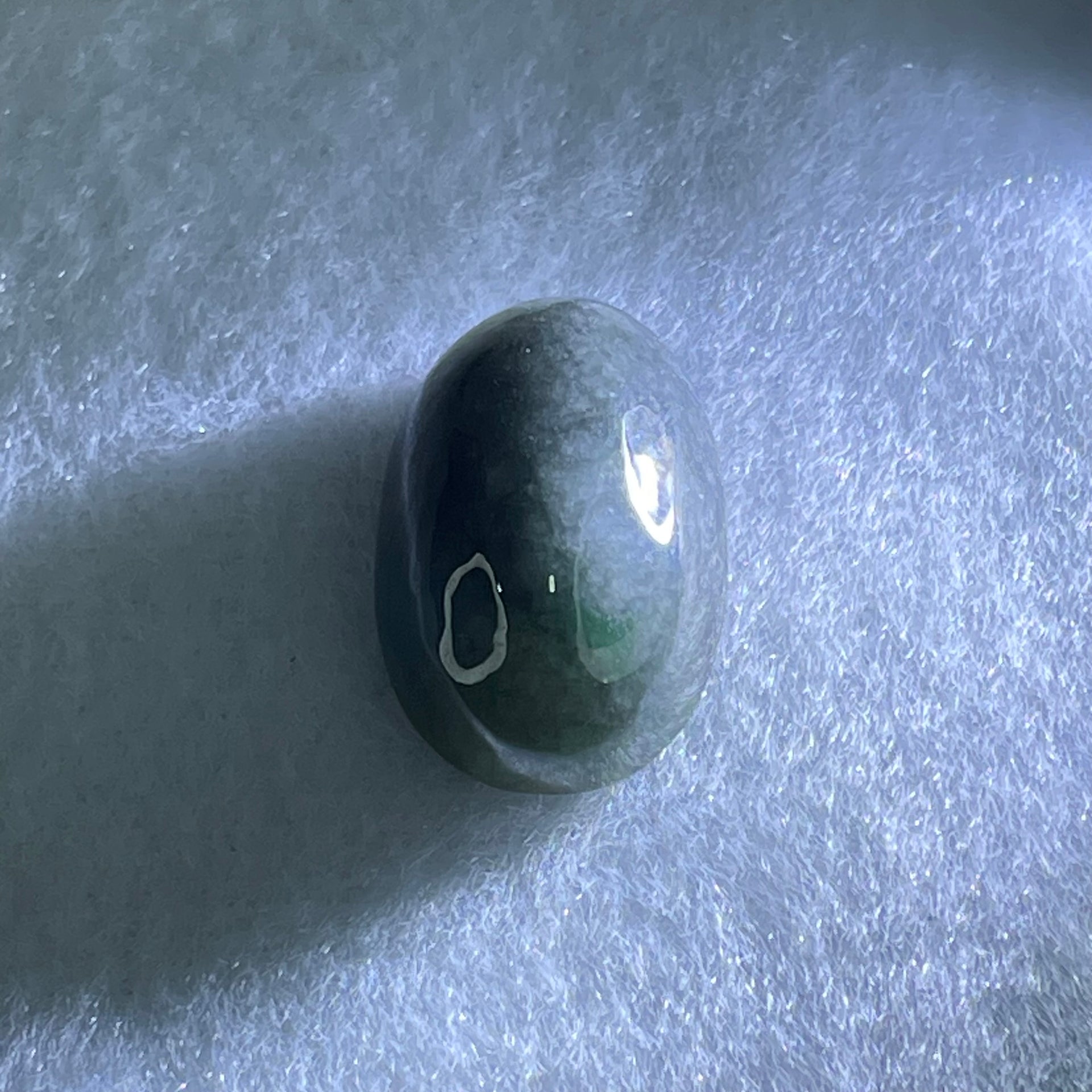 Type A Wuji Grey Jadeite Cabouchon Stone For Setting 5.67g 22.4 by 14.6 by 9.5mm - Huangs Jadeite and Jewelry Pte Ltd