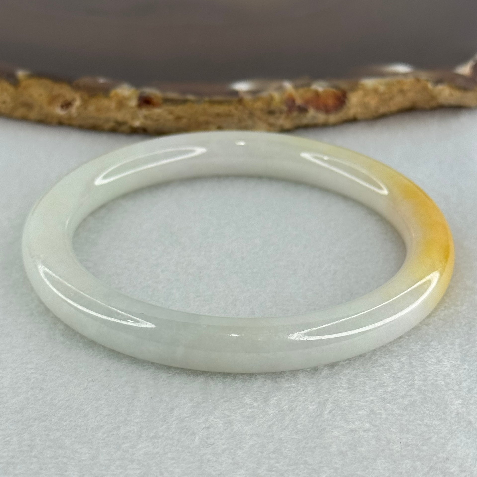 Type A Faint Green Lavender with Yellow Jadeite Bangle Internal Diameter 54.6mm 34.4580g 8.2 by 8.2mm (Very Slight Internal Line) - Huangs Jadeite and Jewelry Pte Ltd